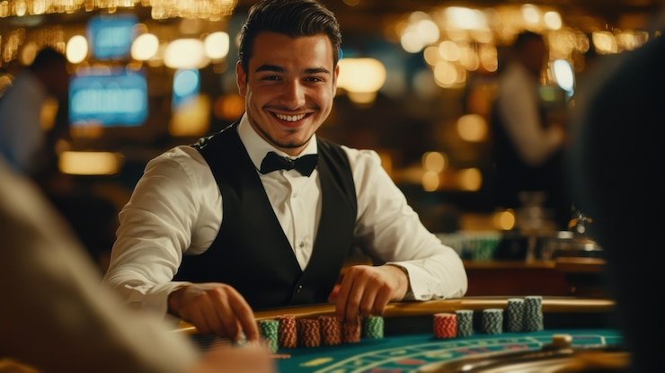 Ilustrasi edukasi responsible gaming pada pengguna dengan sistem perlindungan data yang ketat